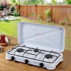 LINE - Cocina Encimera a Gas Licuado 3 Platos Cocinilla Blanco