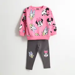 DISNEY - Conjunto Niña Print Friends Minnie Rosado
