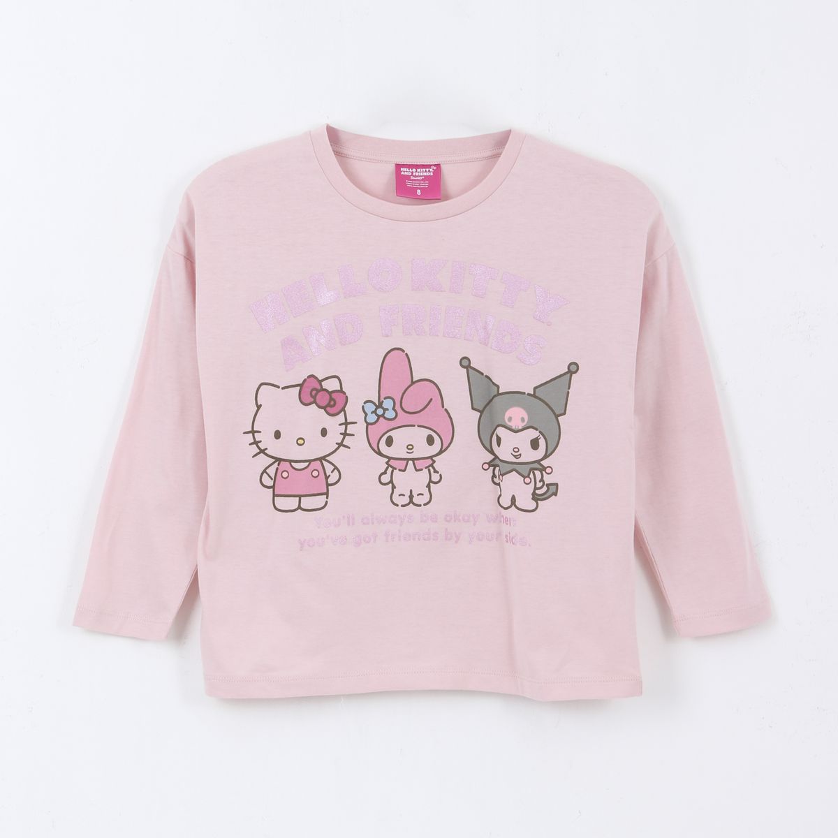 HELLO KITTY - Polera Manga Larga Niña  Friends Rosado Hello Kitty