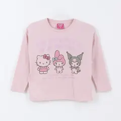 HELLO KITTY - Polera Manga Larga Niña Friends Rosado