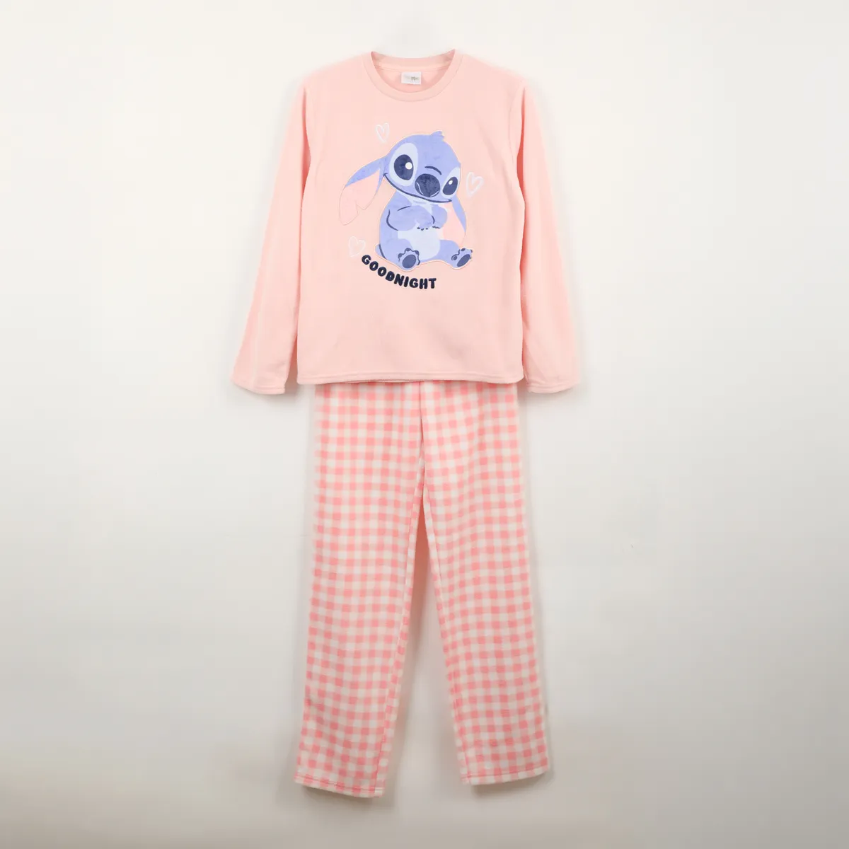 DISNEY - Pijama Manga Larga Niña Goodnight Lilo & Stitch Rosa Disney