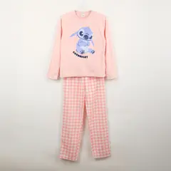DISNEY - Pijama Manga Larga Niña Goodnight Lilo & Stitch Rosa