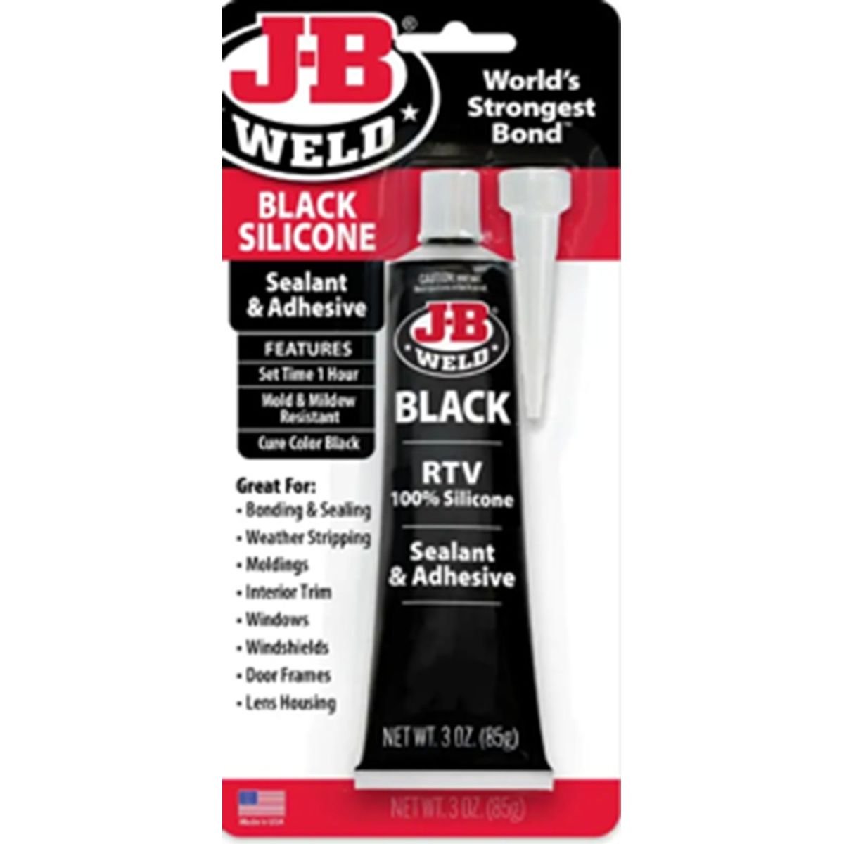 GENERICO - Sellador de Silicona Acetoxi RTV Negro 3 Oz. J-B Weld 31319