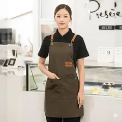 GENERICO - Delantal Cocina Clásica, Impermeable, Perchera Color Marrón Café