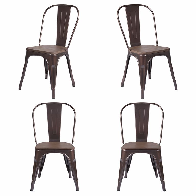 Pack 4 unidades Silla de Comedor Tolix color Cobre