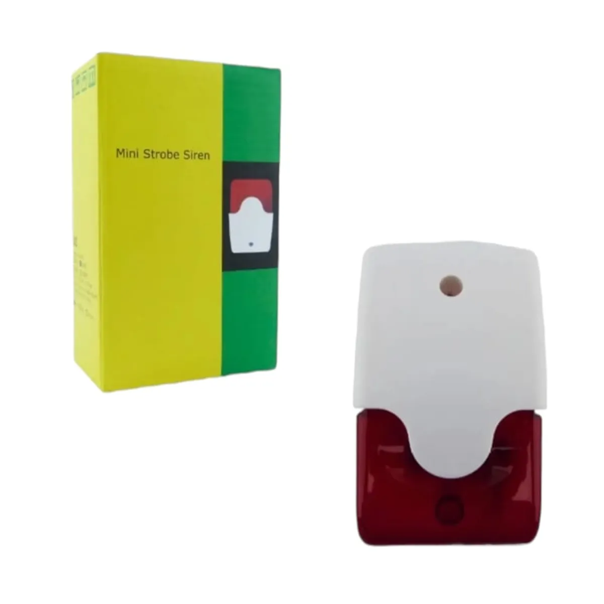 GENERICO - Mini Sirena Ideal Incendio O Robo C/ Baliza Roja 100 Db 12 V