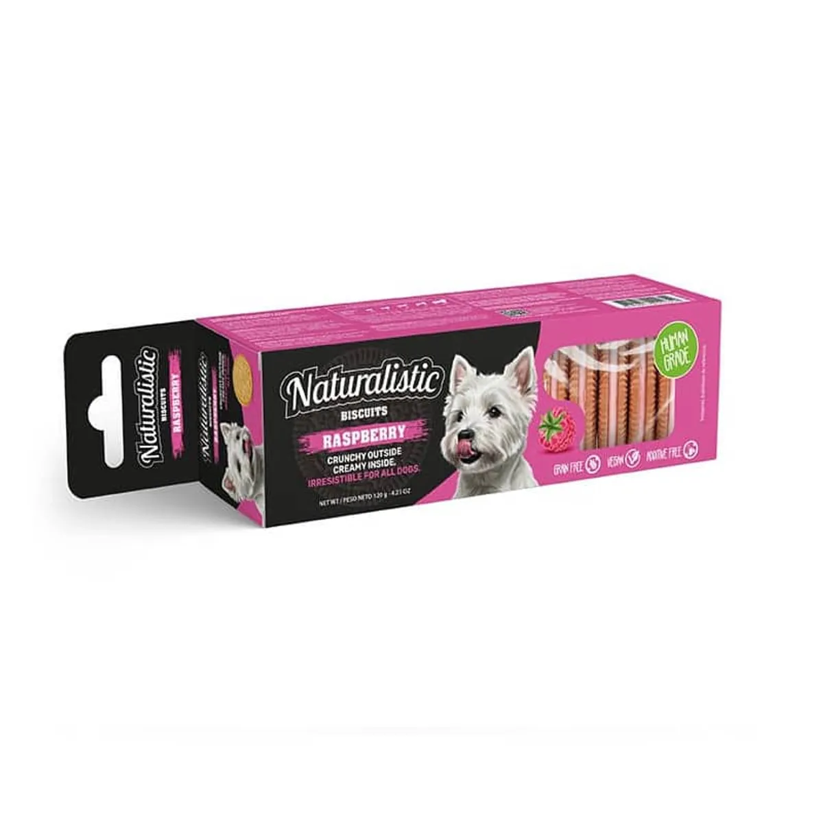 NATURALIST - Galletas Naturalistic Raspberry Cream Para Perro - Pack X 3