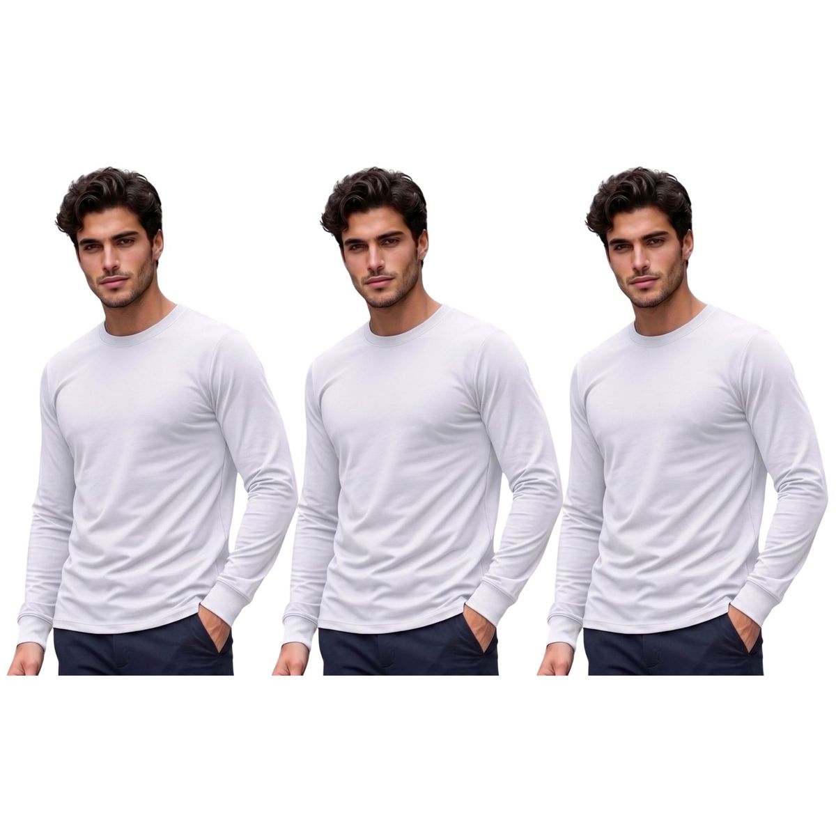 LOOK SHOP - Pack 3 Camiseta Manga Larga Algodón. Adulto Y Niñ@s .11