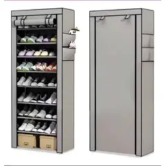 GENERICO - Zapatero Vertical Armario Estante Organizador 10 Niveles Color Gris