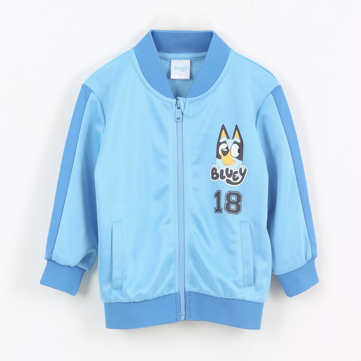 BLUEY - Polerón Deportivo Cierre Niño Fútbol Celeste Bluey