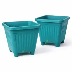 GENERICO - Pack 2 Maceteros Plástico Cuadrado Calipso 30 cm