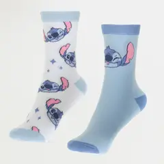 DISNEY - Bipack Calcetines Niña Full Print Lilo Stitch Celeste