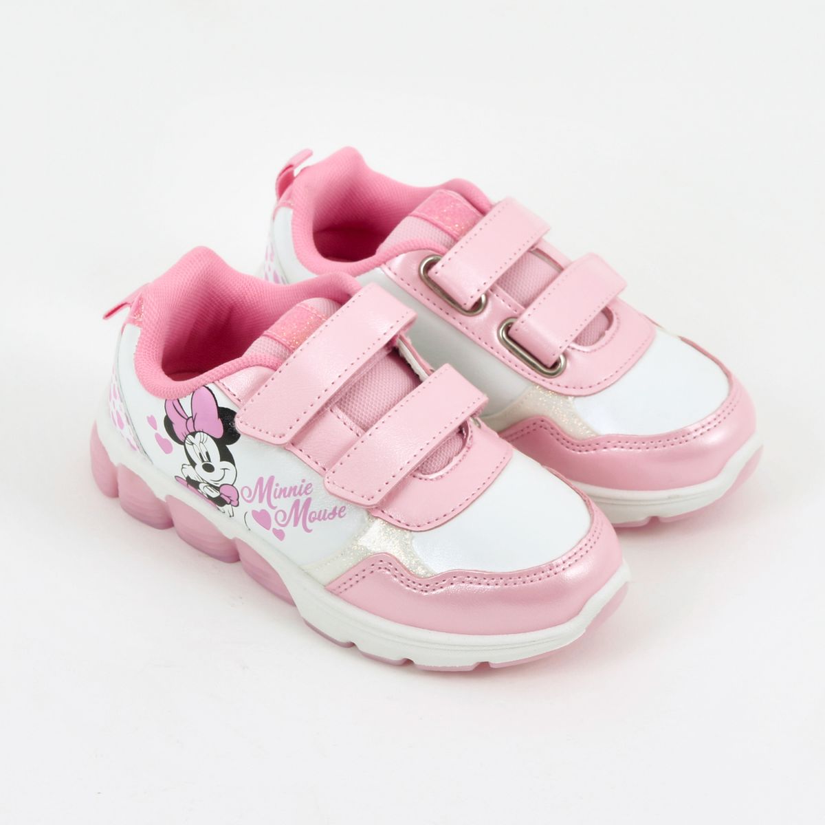 DISNEY - Zapatilla Luces Niña Corazones Minnie Rosado Disney