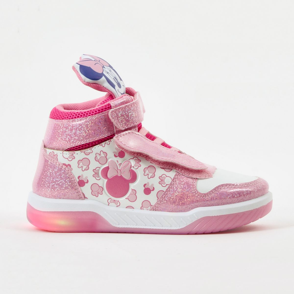 DISNEY - Zapatilla Luces Niña Caña Alta Minnie Rosado Disney