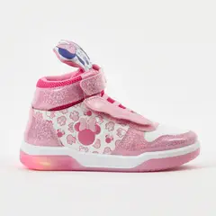 DISNEY - Zapatilla Luces Niña Caña Alta Minnie Rosado
