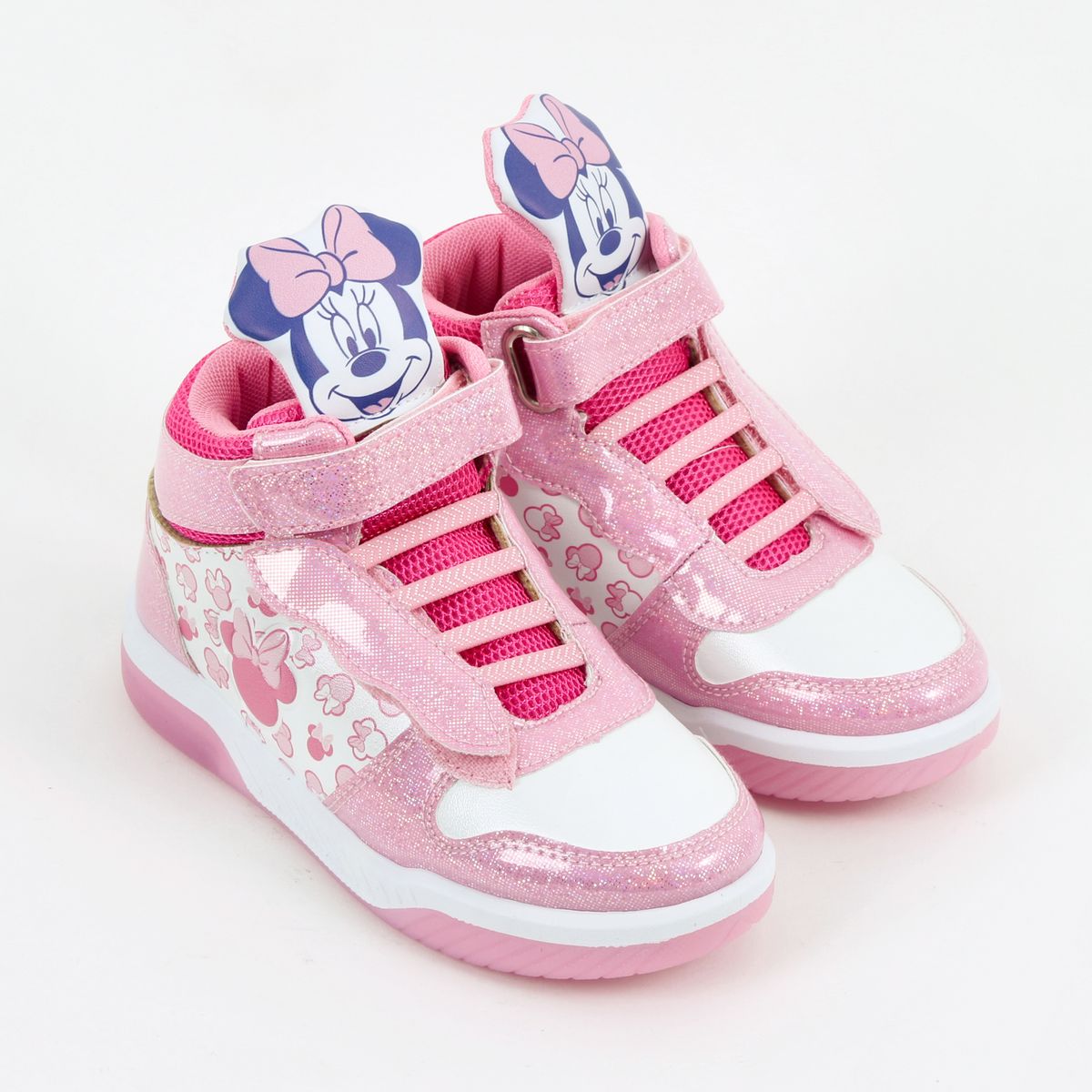 DISNEY - Zapatilla Luces Niña Caña Alta Minnie Rosado Disney