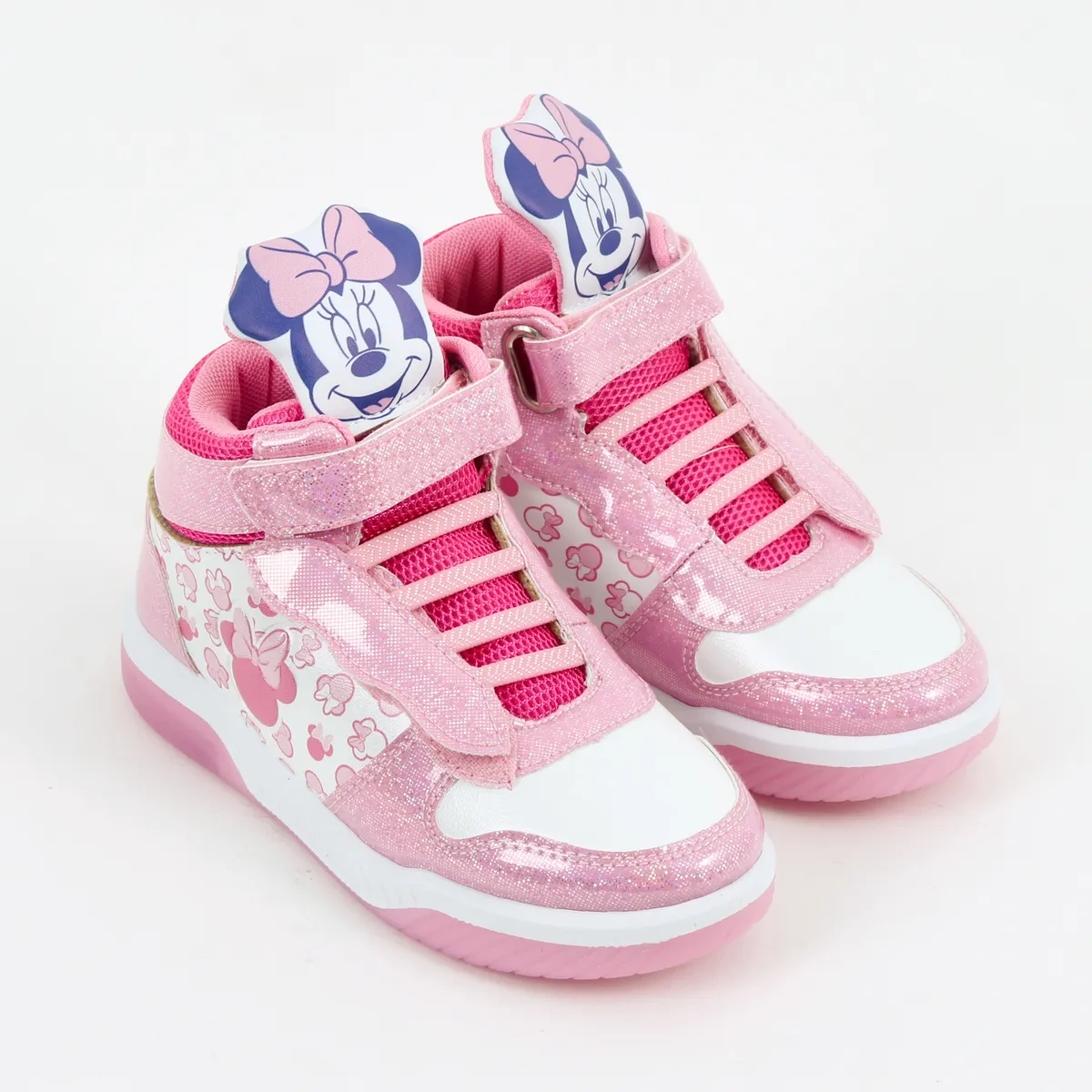 DISNEY - Zapatilla Luces Niña Caña Alta Minnie Rosado Disney