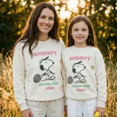 SNOOPY - Polerón Cerrado Mujer Tenis Blanco