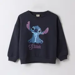 DISNEY - Polerón Cerrado Niña Personaje Lilo & Stitch Negro