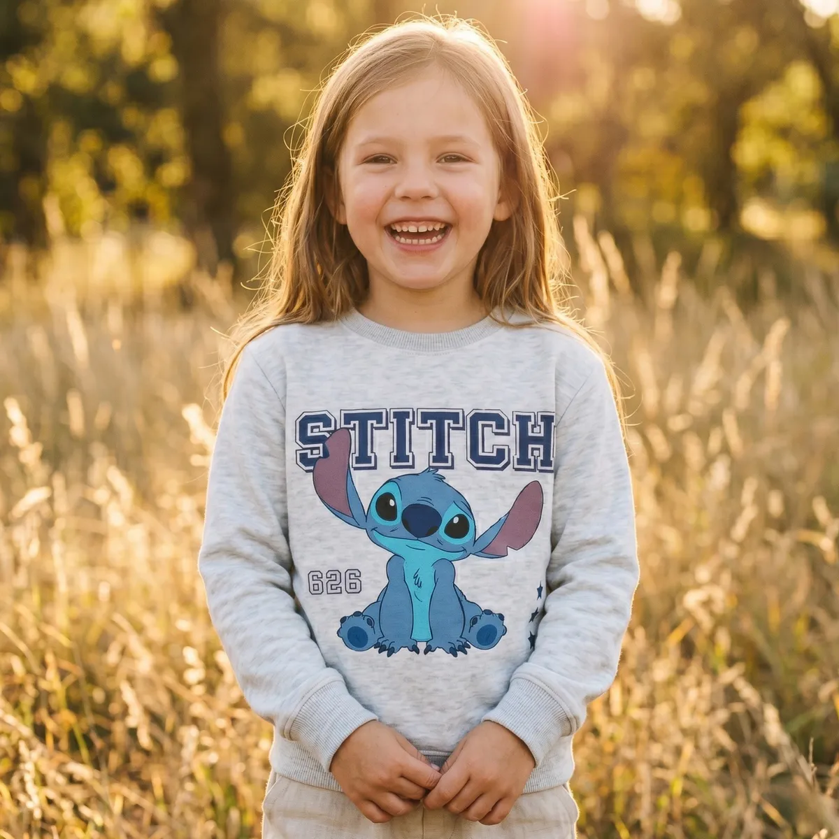 DISNEY - Polerón Cerrado Niña Lilo & Stitch Gris Disney