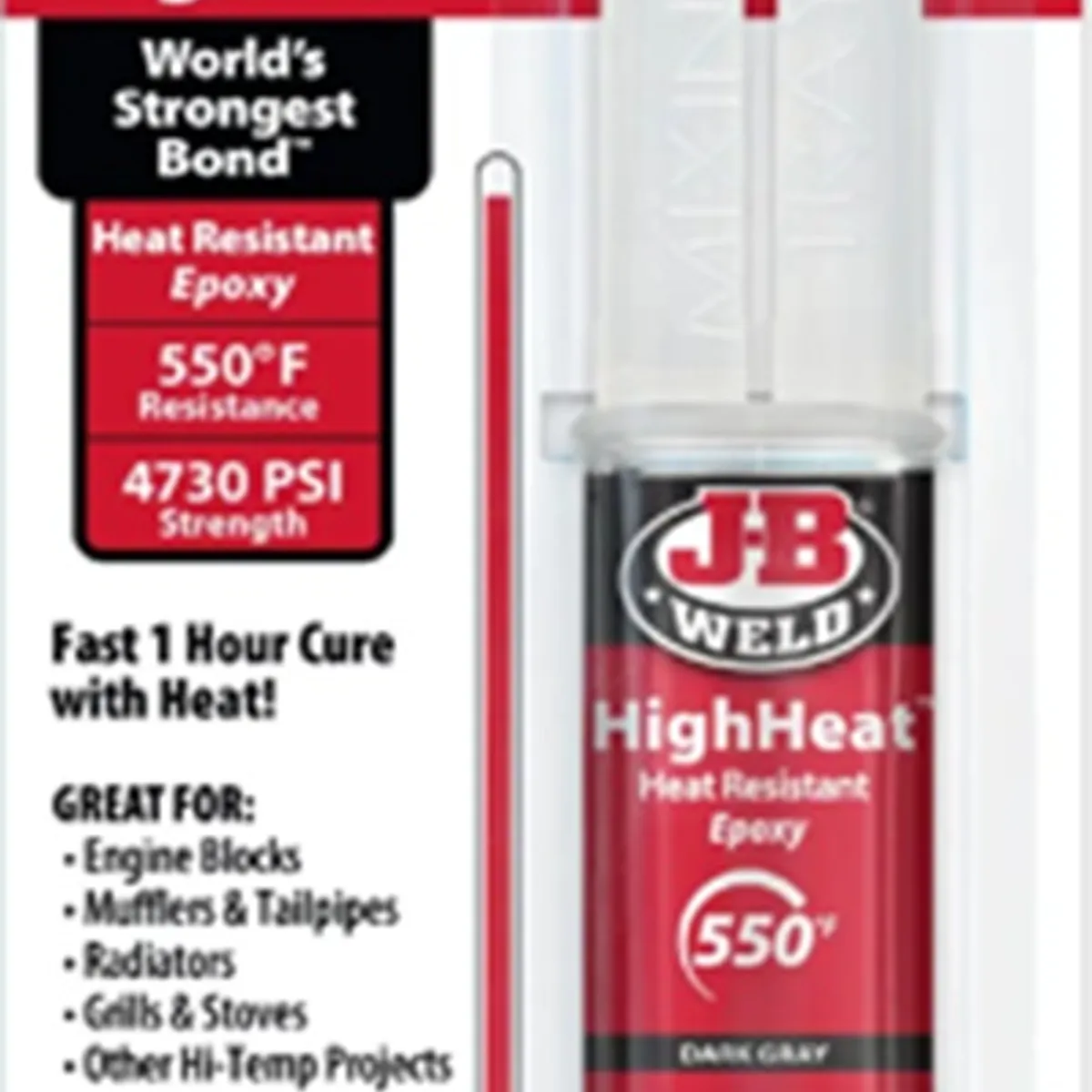 GENERICO - Epoxi de alta temperatura en jeringa, gris oscuro 25ml J-B Weld 50197