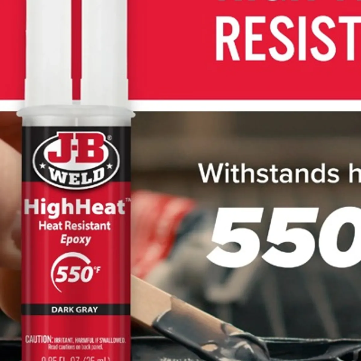 GENERICO - Epoxi de alta temperatura en jeringa, gris oscuro 25ml J-B Weld 50197