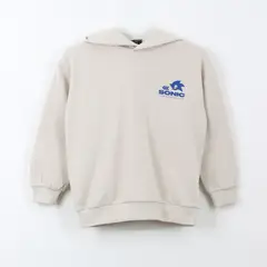 SONIC - Polerón Cerrado Niño Hoodie Back Print Beige