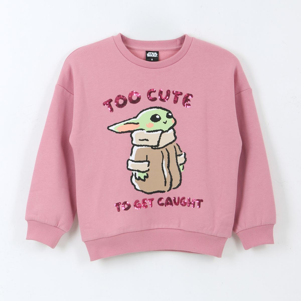 STAR WARS - Polerón Cerrado Niña Grogu Cute Rosado Star Wars