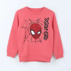 MARVEL - Polerón Cerrado Niño Lentejuelas Spiderman Rojo