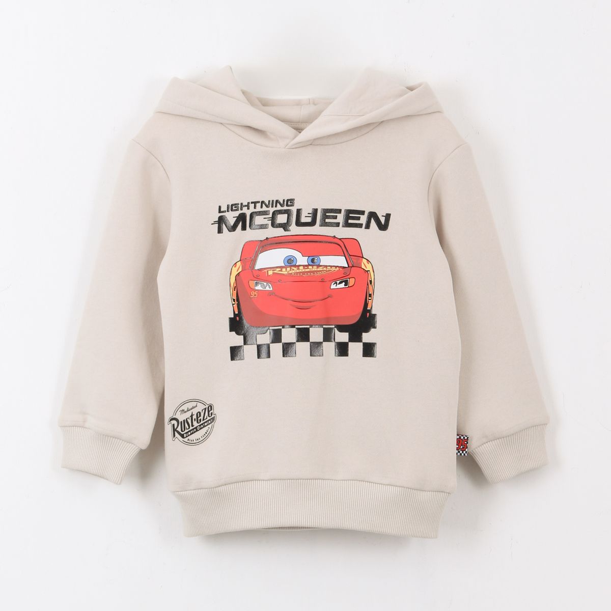 DISNEY - Polerón Cerrado Niño Hoodie Rayo McQueen Cars Beige Disney