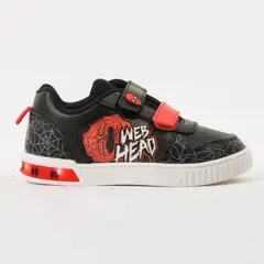MARVEL - Zapatilla Luces Niño Velcro Spiderman Negro