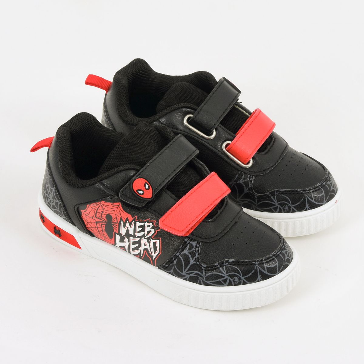 MARVEL - Zapatilla Luces Niño Velcro Spiderman Negro Marvel