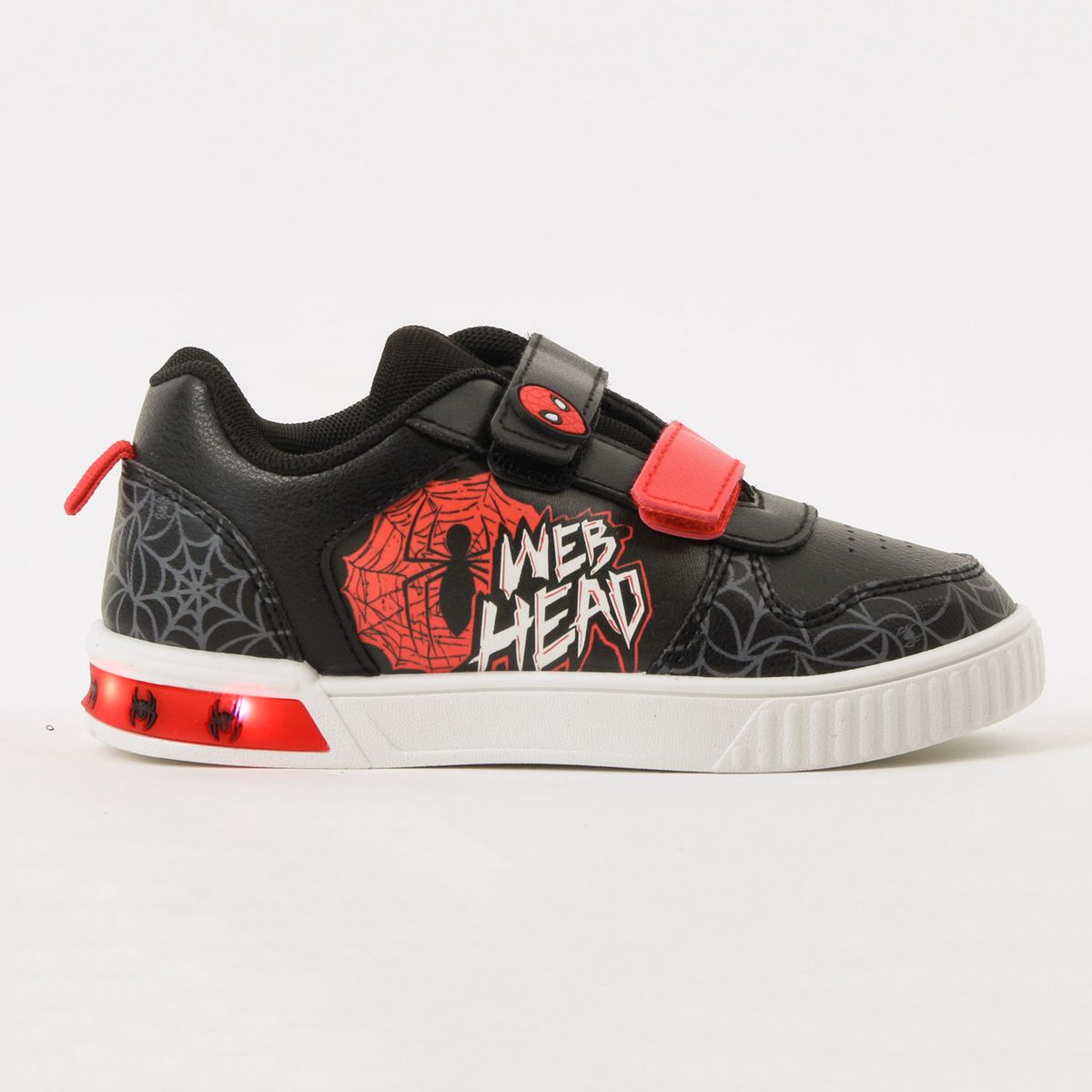MARVEL - Zapatilla Luces Niño Velcro Spiderman Negro Marvel