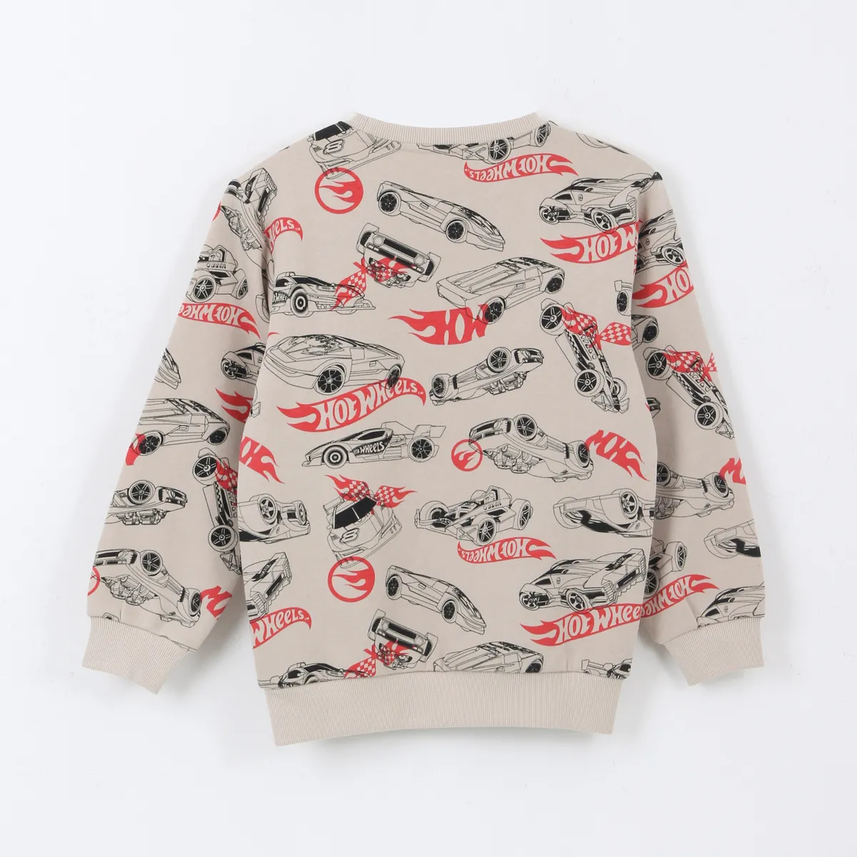 HOT WHEELS - Polerón Cerrado Niño Full Print Beige Hot Wheels