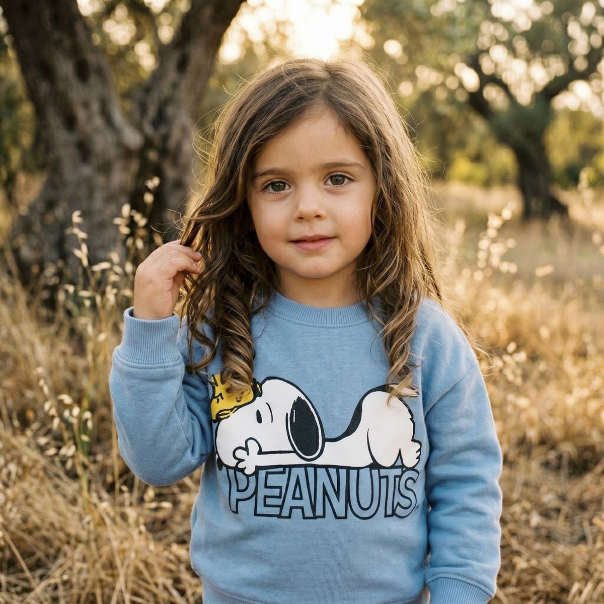 SNOOPY - Polerón Cerrado Niña Celeste Snoopy