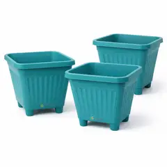 GENERICO - Pack 3 Maceteros Plástico Cuadrado Calipso 50 cm