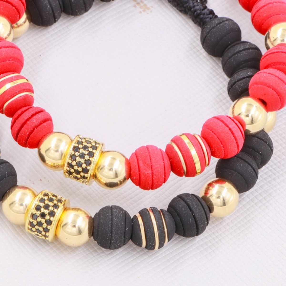 GENERICO - Brazaletes Con Rondeles Big Parejas Oro Laminado 18k