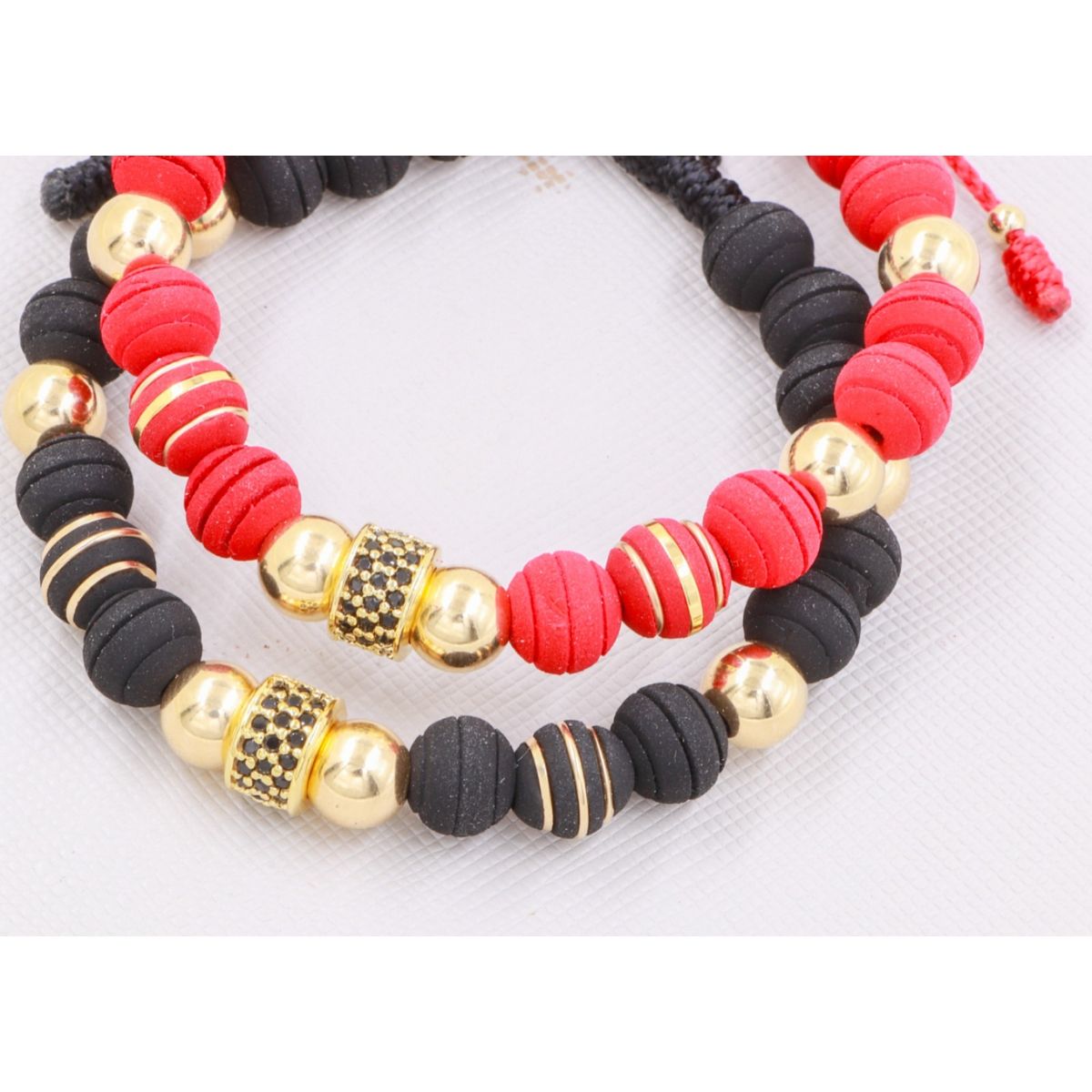 GENERICO - Brazaletes Con Rondeles Big Parejas Oro Laminado 18k