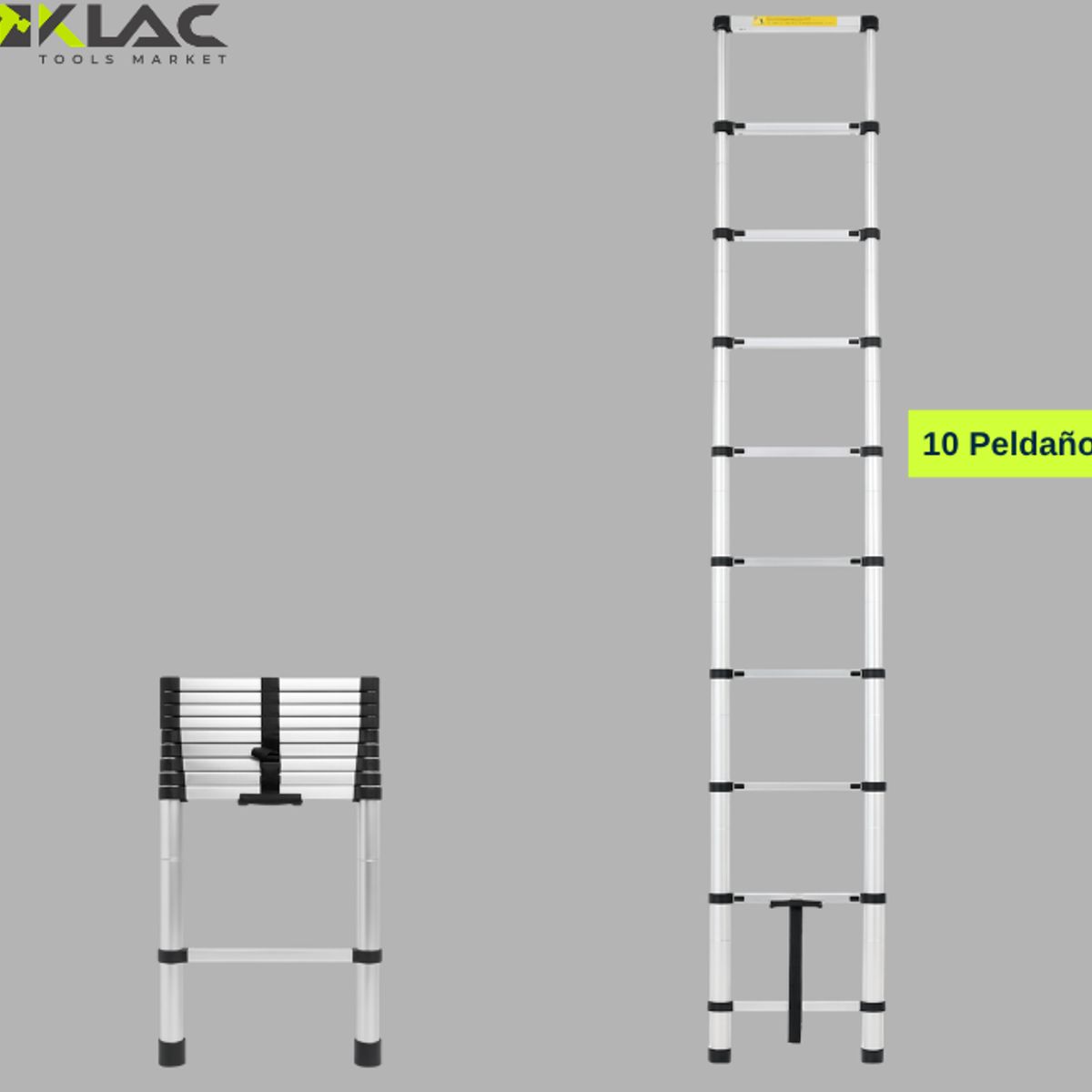 GENERICO - Escalera Telescópica Multiuso De Aluminio Plegable 3,8m