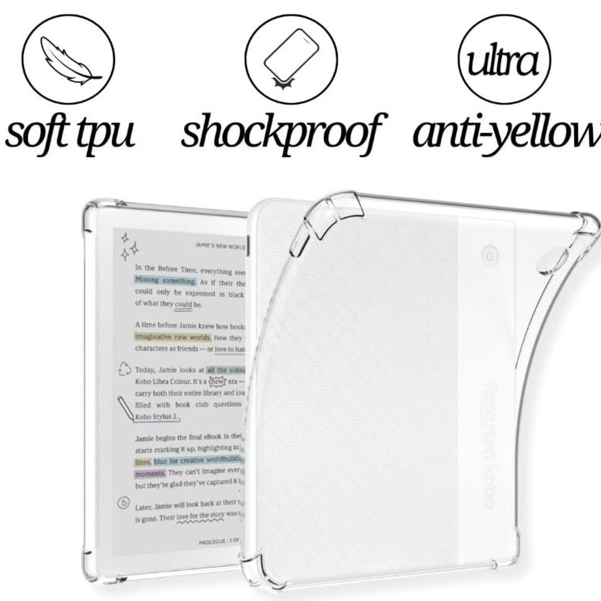 GENERICO - Funda Transparente Para Kobo Libra Colour 2024 7 Pulgadas