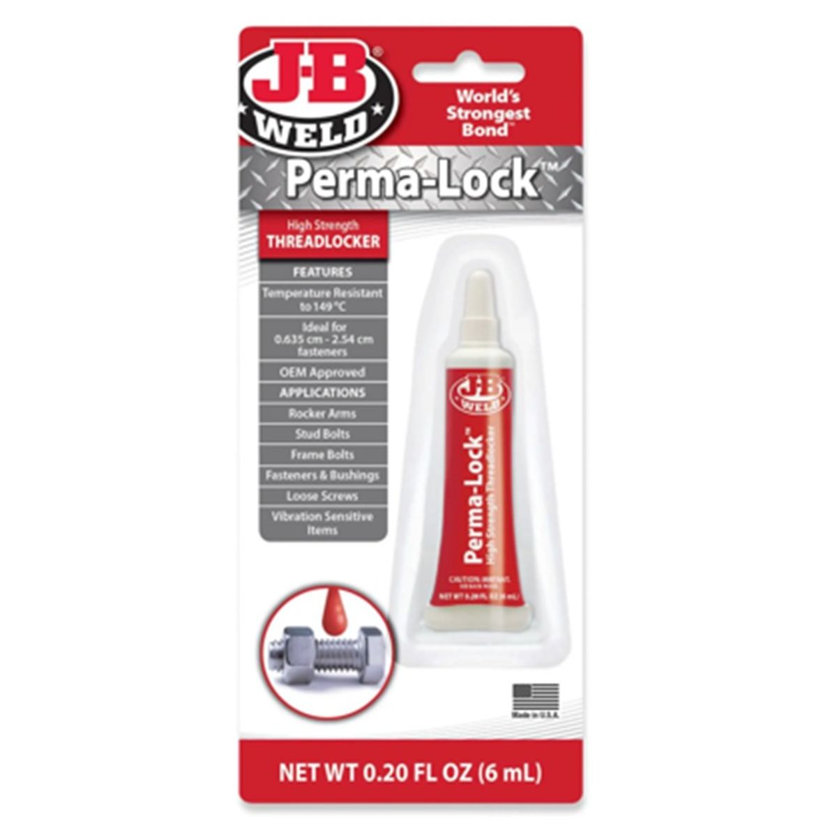GENERICO - Fijador contra fugas de Roscas 6ml (Color Rojo) J-B Weld 27106