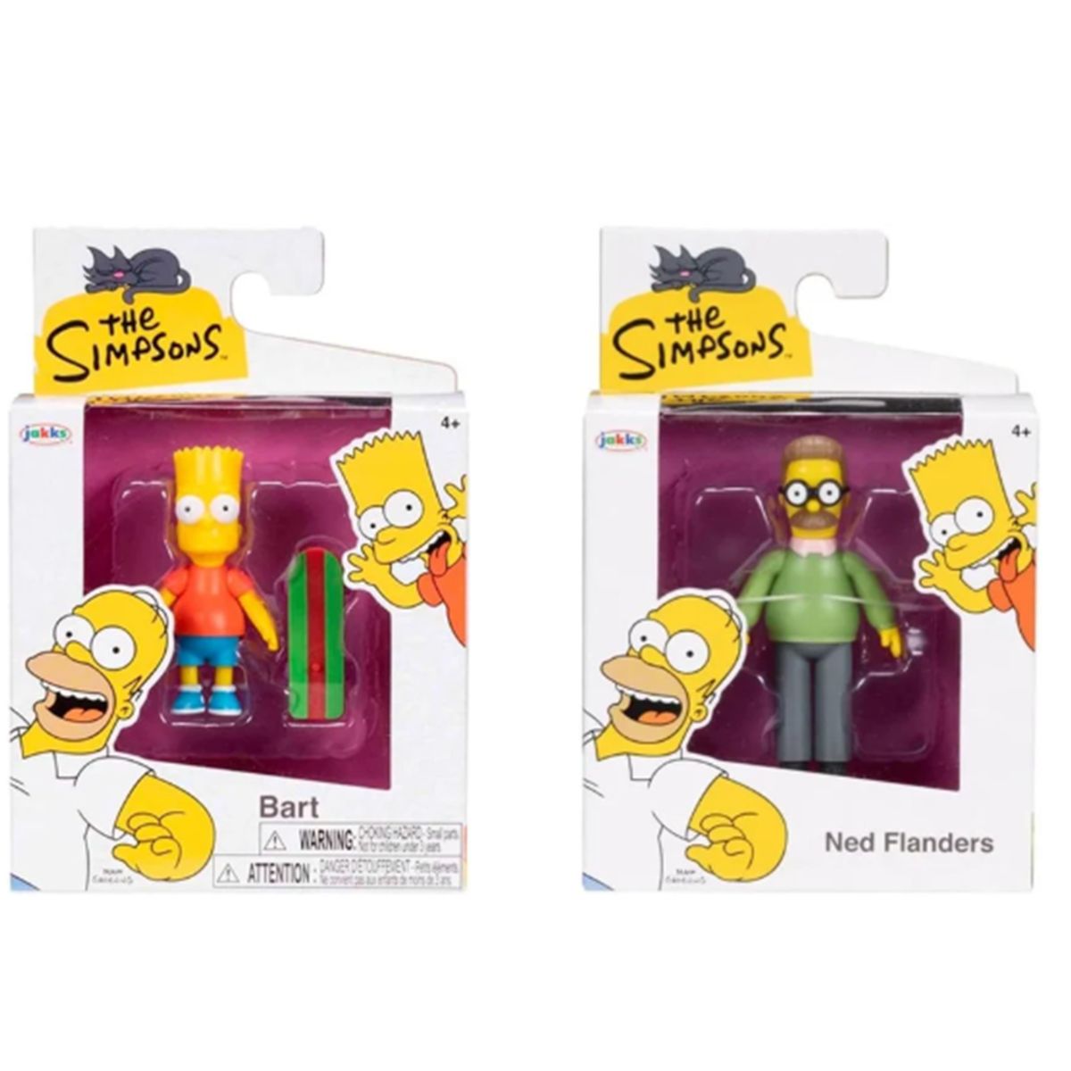JAKKS PACIFIC - Figuras Los Simpsons Set Bart Y Ned 7 Cm Altura