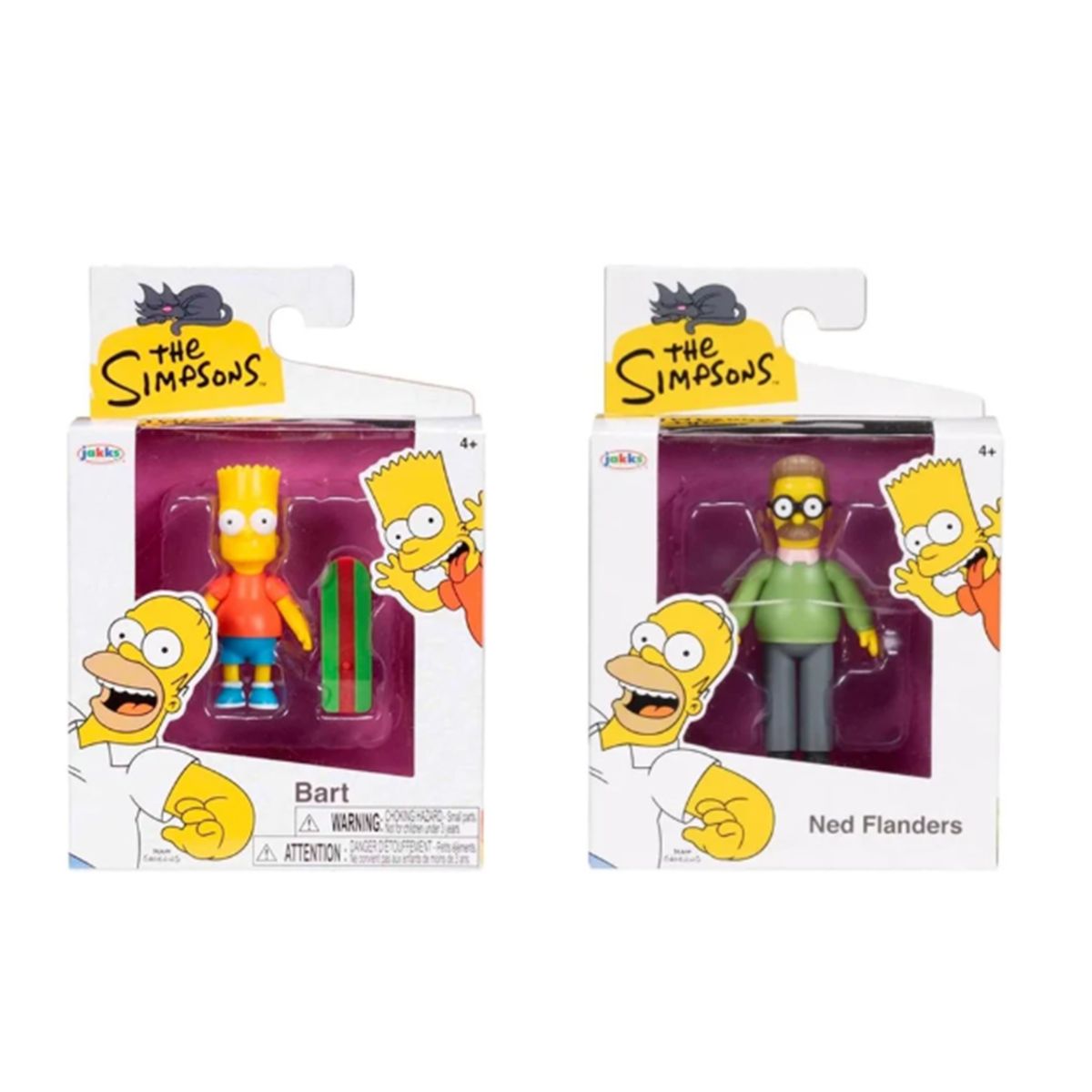 JAKKS PACIFIC - Figuras Los Simpsons Set Bart Y Ned 7 Cm Altura