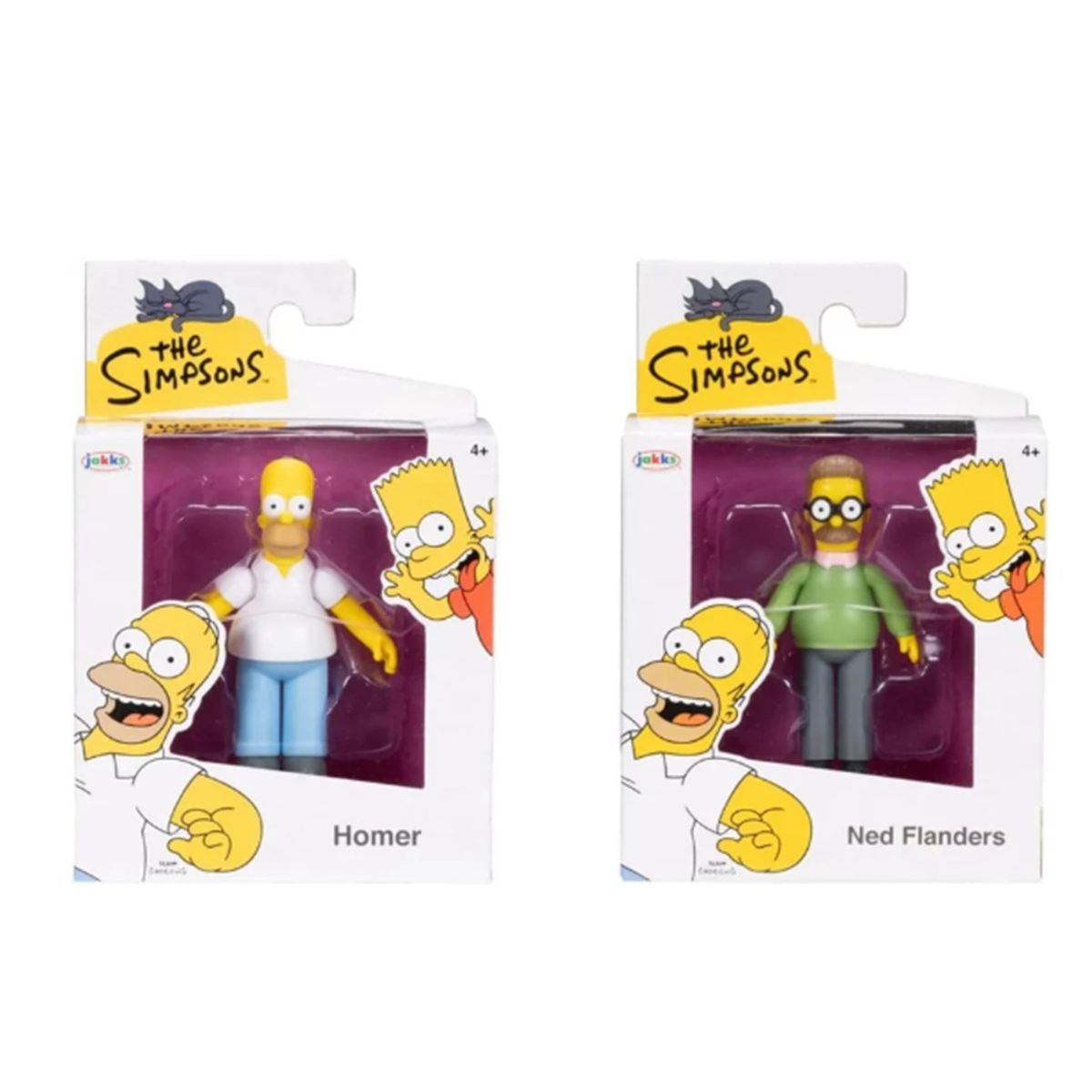JAKKS PACIFIC - Figuras Los Simpsons Set Homero Y Ned 7 Cm Altura