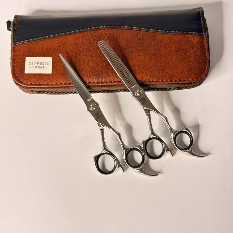 Set Tijeras Profesionales D96-PS026 Filo Navaja y Esculpidora 6 Silver