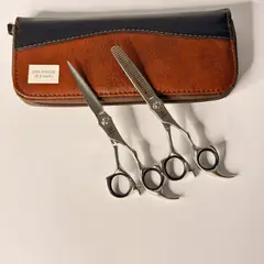 WMARK - Set Tijeras Profesionales D96-PS026 Filo Navaja y Esculpidora 6 Silver