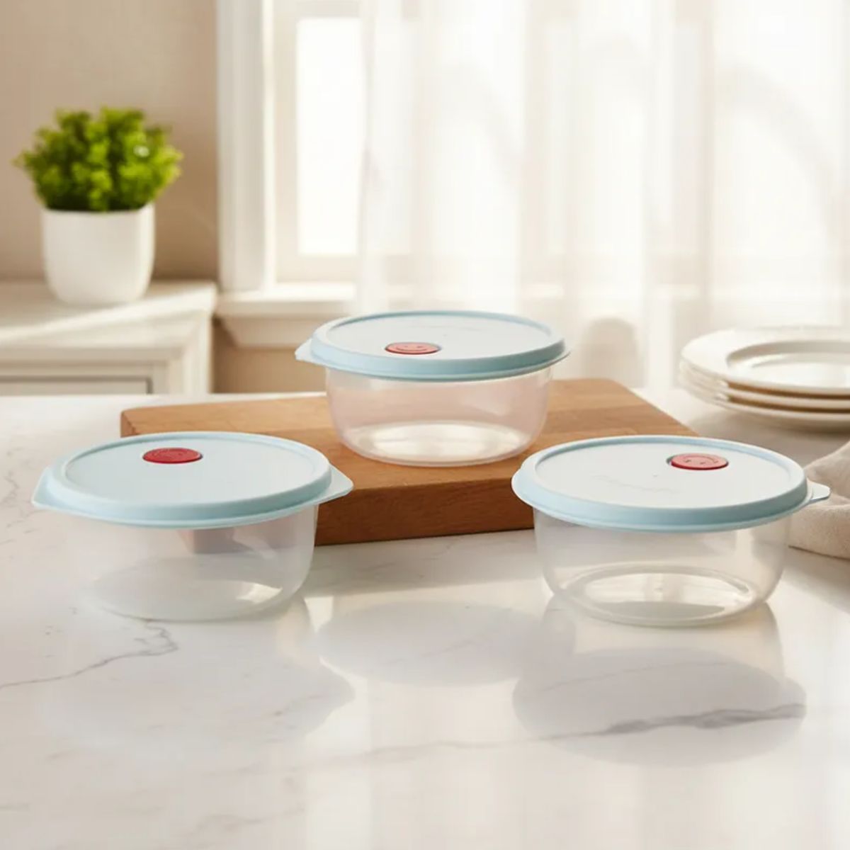 GENERICO - Set Pote Contenedor De Alimentos Redondo 3pcs