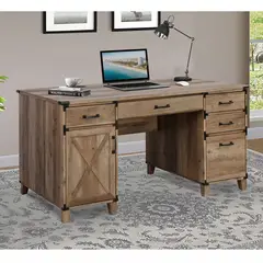 MSA MUEBLES SANTA ANA - Escritorio 1.5 Mt. con 5 Cajones Rustic OAK