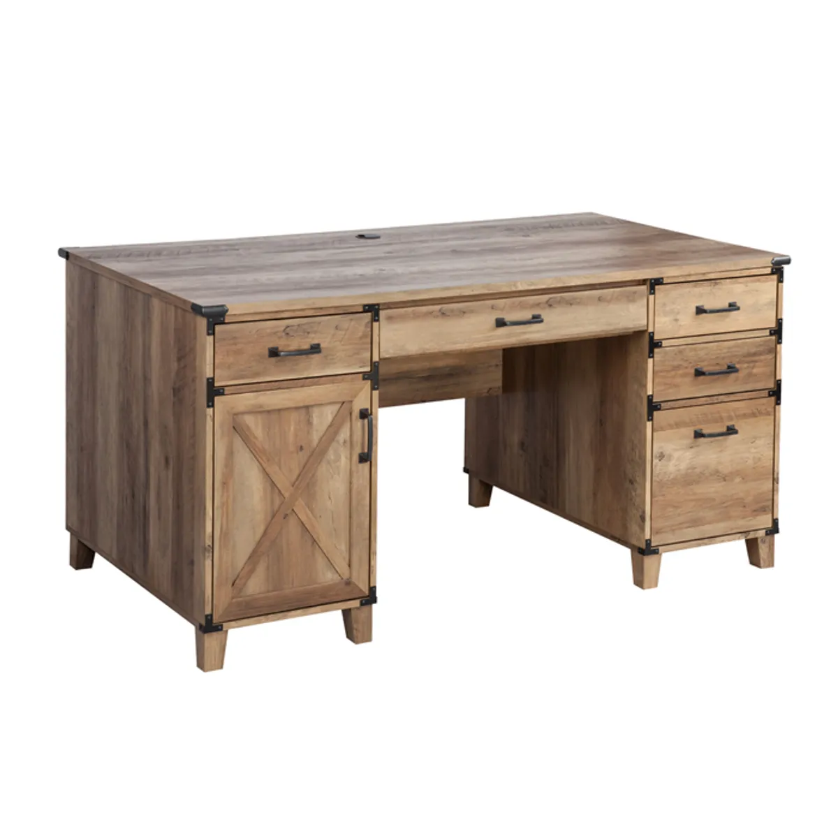 MSA MUEBLES SANTA ANA - Escritorio 1.5 Mt. con 5 Cajones Rustic OAK