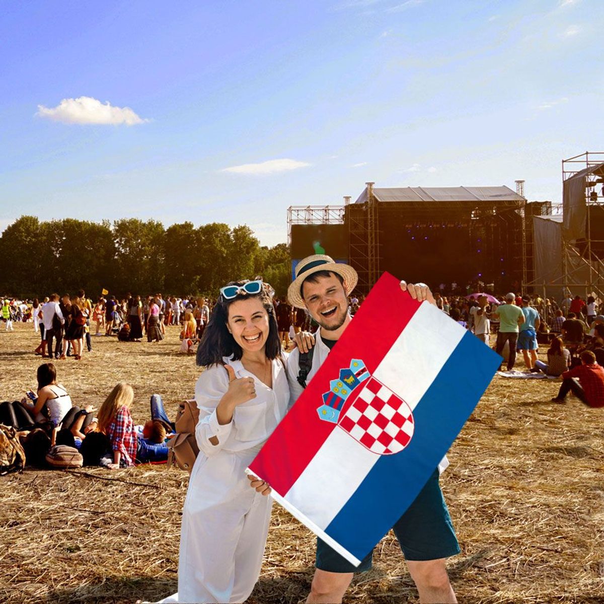 GENERICO - Bandera de Croacia de 150cm x 90cm de Poliéster